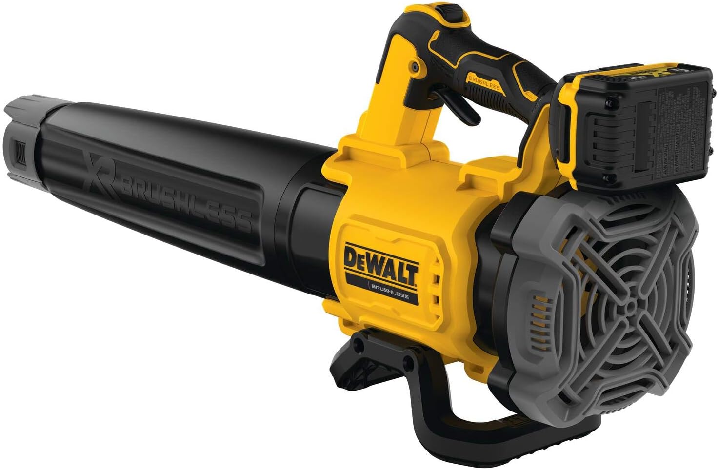 Vue arrière du souffleur DeWalt DCMBL562P1-QW avec batterie 18V XR